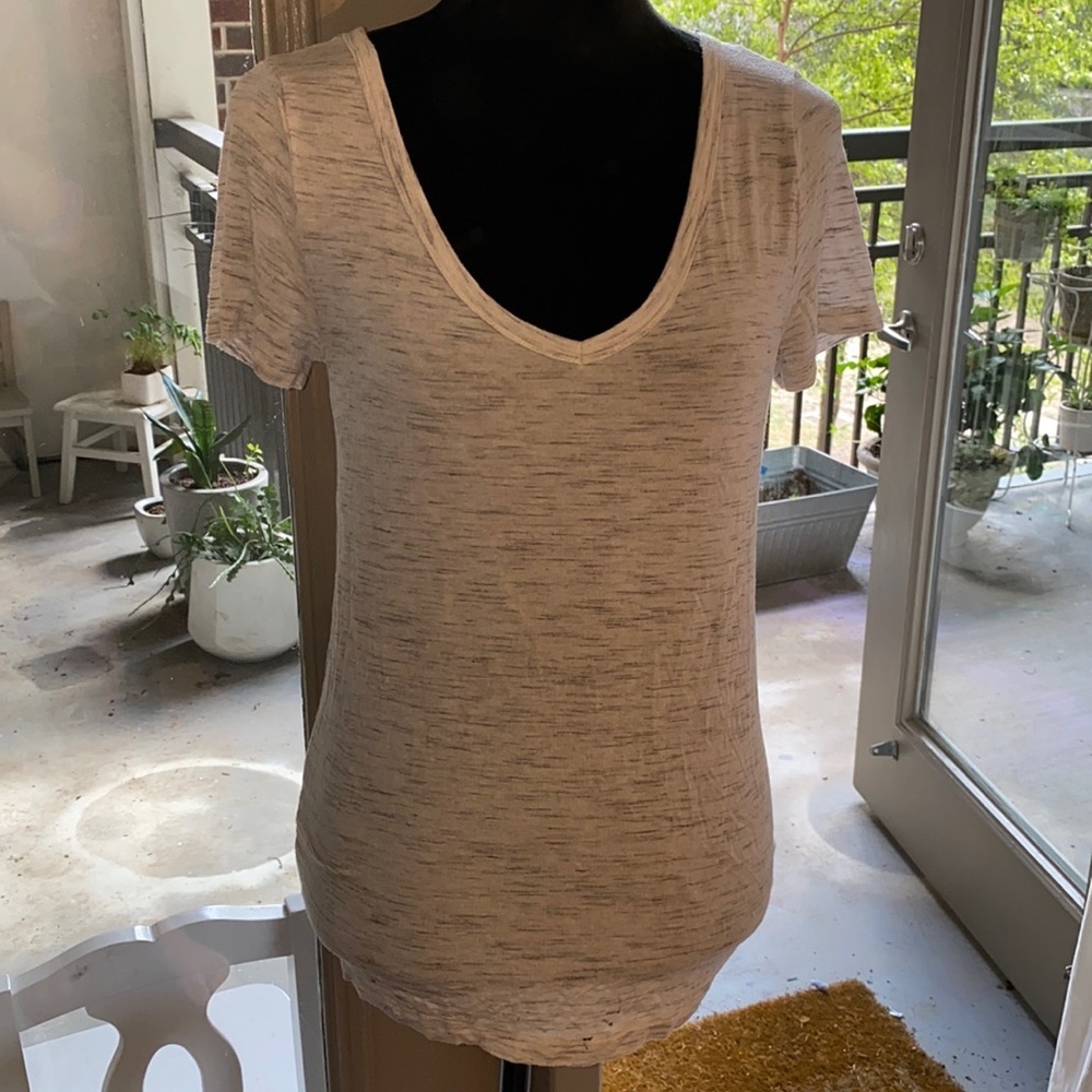 Merona white & gray shirt shortsleeve womens top soft cozy casual top XS​​ - Picture 7 of 7